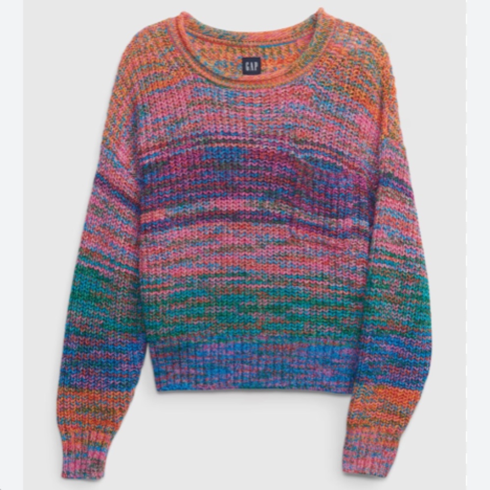 GAP | Shaker-Stitch Pocket Sweater | Multicolour Rainbow XS Cotton Acrylic